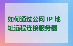 如何通过公网 IP 地址远程连接服务器