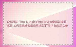 如何通过 Ping 和 Nslookup 命令检查域名解析情况_如何实现域名自动解析到不同 IP 地址的功能