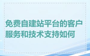 免费自建站平台的客户服务和技术支持如何