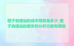 橙子自建站的成本预算是多少_橙子自建站的报告和分析功能有哪些