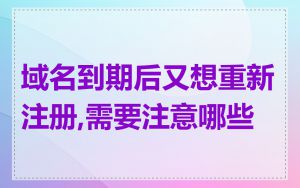 域名到期后又想重新注册,需要注意哪些