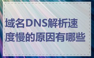 域名DNS解析速度慢的原因有哪些