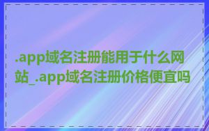 .app域名注册能用于什么网站_.app域名注册价格便宜吗