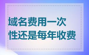 域名费用一次性还是每年收费