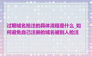 过期域名抢注的具体流程是什么_如何避免自己注册的域名被别人抢注