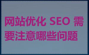 网站优化 SEO 需要注意哪些问题