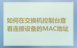 如何在交换机控制台查看连接设备的MAC地址