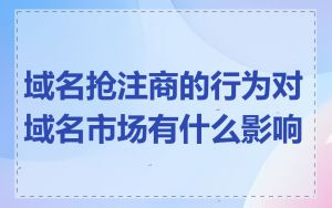 域名抢注商的行为对域名市场有什么影响