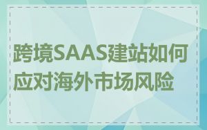 跨境SAAS建站如何应对海外市场风险