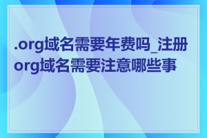 .org域名需要年费吗_注册org域名需要注意哪些事项