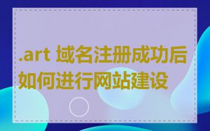 .art 域名注册成功后如何进行网站建设