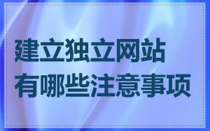 建立独立网站有哪些注意事项