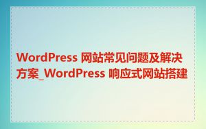 WordPress 网站常见问题及解决方案_WordPress 响应式网站搭建