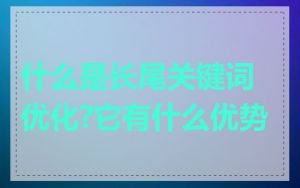 什么是长尾关键词优化?它有什么优势