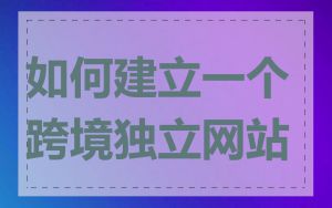 如何建立一个跨境独立网站