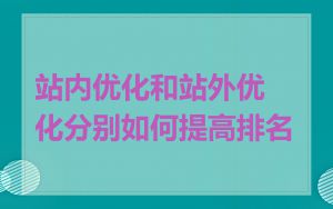 站内优化和站外优化分别如何提高排名