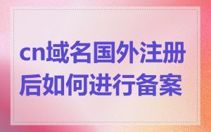 cn域名国外注册后如何进行备案