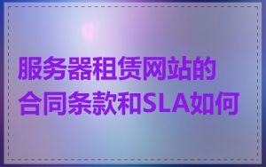 服务器租赁网站的合同条款和SLA如何