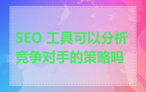 SEO 工具可以分析竞争对手的策略吗