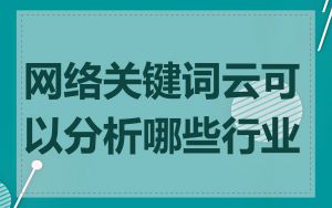 网络关键词云可以分析哪些行业