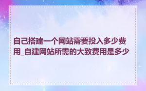 自己搭建一个网站需要投入多少费用_自建网站所需的大致费用是多少