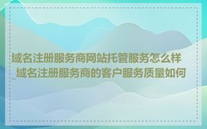 域名注册服务商网站托管服务怎么样_域名注册服务商的客户服务质量如何