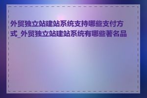 外贸独立站建站系统支持哪些支付方式_外贸独立站建站系统有哪些著名品牌