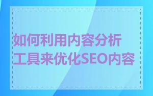 如何利用内容分析工具来优化SEO内容