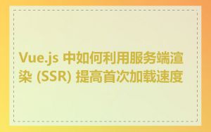 Vue.js 中如何利用服务端渲染 (SSR) 提高首次加载速度