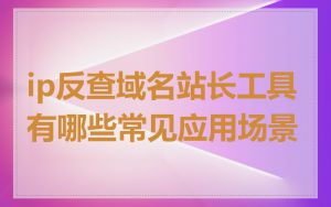 ip反查域名站长工具有哪些常见应用场景