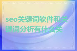 seo关键词软件和关键词分析有什么关系