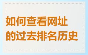 如何查看网址的过去排名历史