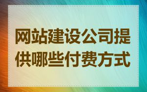 网站建设公司提供哪些付费方式