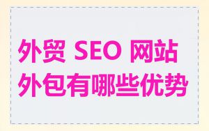 外贸 SEO 网站外包有哪些优势