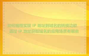 如何编程实现 IP 地址到域名的转换功能_通过 IP 地址获取域名的应用场景有哪些