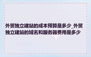 外贸独立建站的成本预算是多少_外贸独立建站的域名和服务器费用是多少