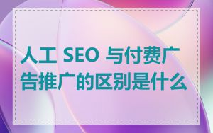 人工 SEO 与付费广告推广的区别是什么