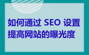 如何通过 SEO 设置提高网站的曝光度