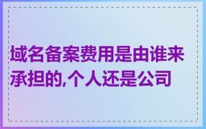 域名备案费用是由谁来承担的,个人还是公司