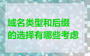 域名类型和后缀的选择有哪些考虑