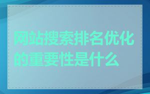 网站搜索排名优化的重要性是什么