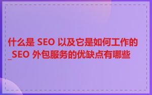 什么是 SEO 以及它是如何工作的_SEO 外包服务的优缺点有哪些