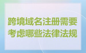 跨境域名注册需要考虑哪些法律法规