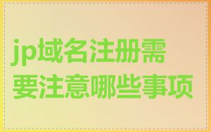 jp域名注册需要注意哪些事项