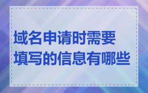 域名申请时需要填写的信息有哪些