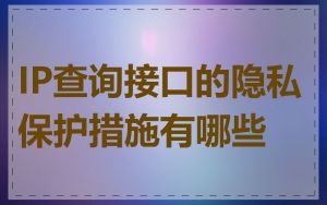 IP查询接口的隐私保护措施有哪些