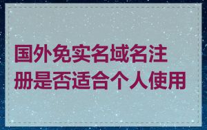 国外免实名域名注册是否适合个人使用