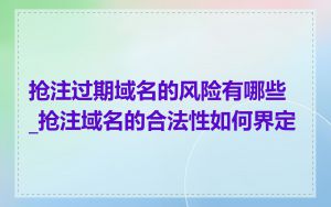 抢注过期域名的风险有哪些_抢注域名的合法性如何界定