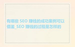 有哪些 SEO 赚钱的成功案例可以借鉴_SEO 赚钱的过程是怎样的