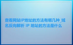 查看网站IP地址的方法有哪几种_域名反向解析 IP 地址的方法是什么